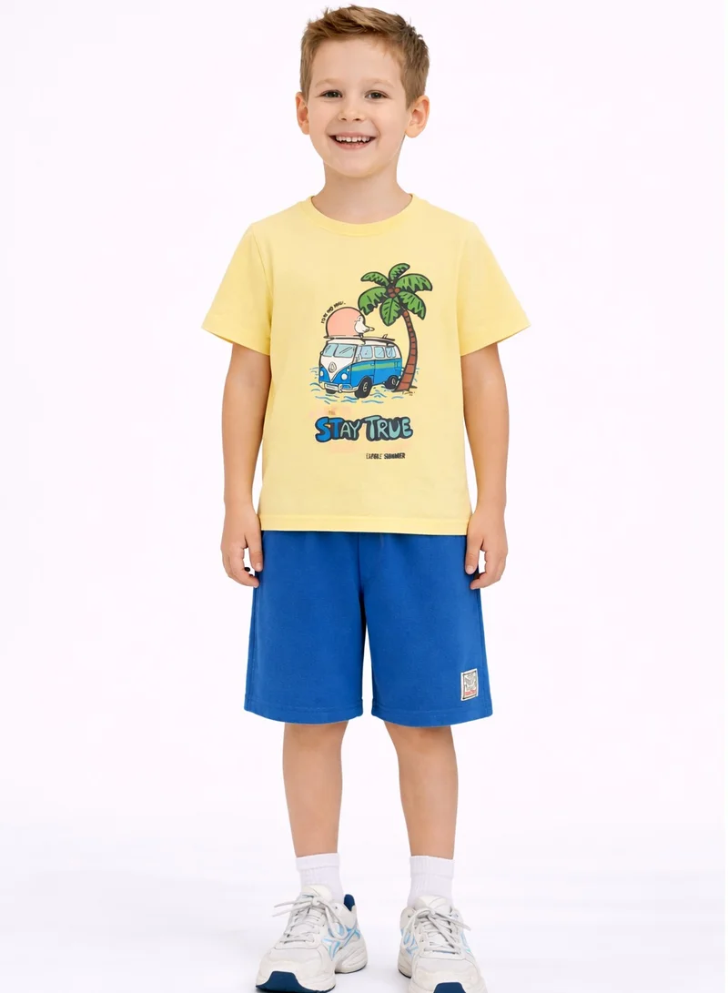 Victor And Jane  Boys Sunset Ride T-Shirt & Blue Shorts Set for Men | Best Price UAE